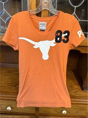 Y2K Victoria's Secret PINK Texas Longhorns Tee M Burnt Orange Collegiate UT